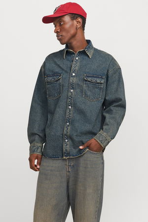 Jack & Jones Erkek  Kot Gömlek LACİVERT Jack & Jones Erkek  Kot Gömlek LACİVERT