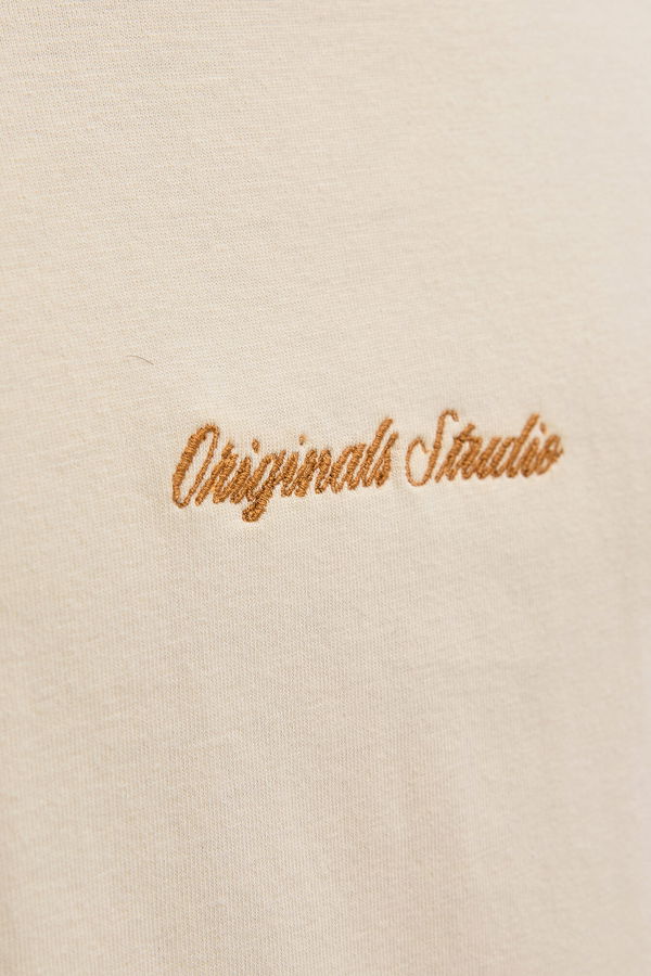 Jack & Jones Erkek T-shirt KREM