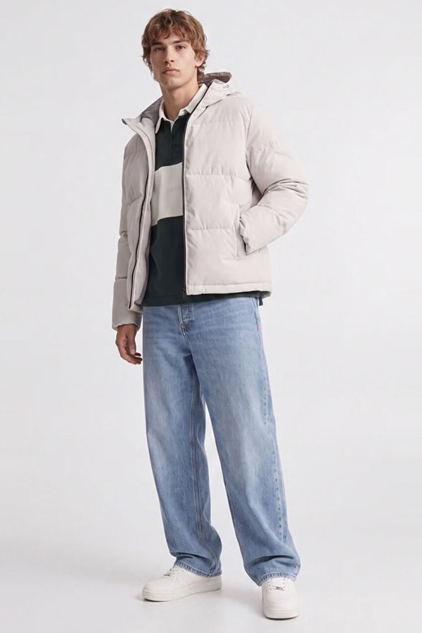 Jack & Jones Jjgalaxy Puffer Erkek Şişme Mont BEJ