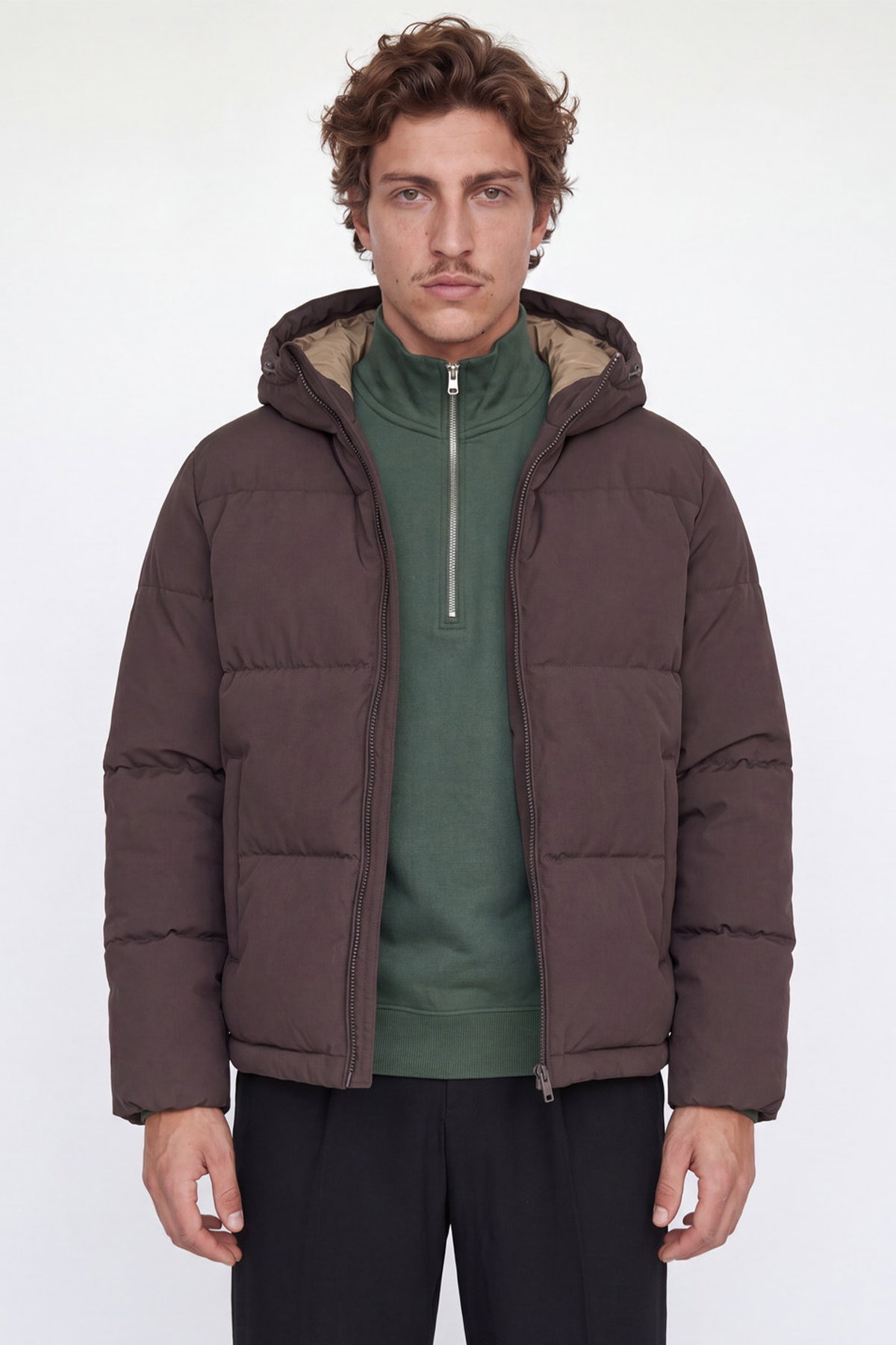 Jack & Jones Jjgalaxy Puffer Erkek Şişme Mont KAHVERENGI