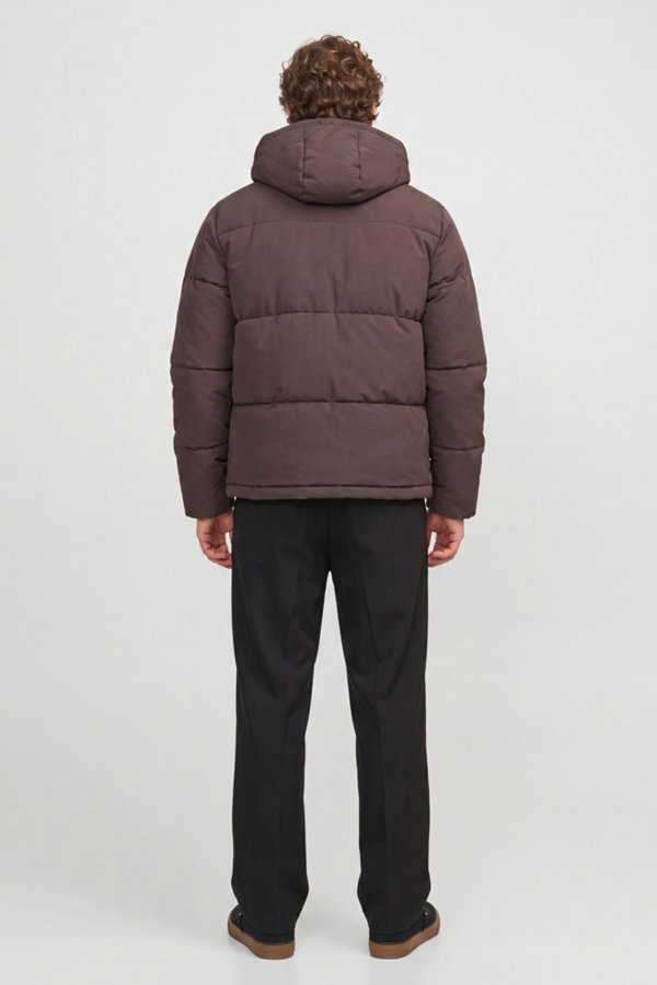 Jack & Jones Jjgalaxy Puffer Erkek Şişme Mont KAHVERENGI