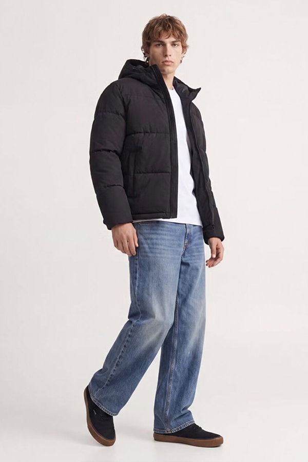 Jack & Jones Jjgalaxy Puffer Erkek Şişme Mont SIYAH