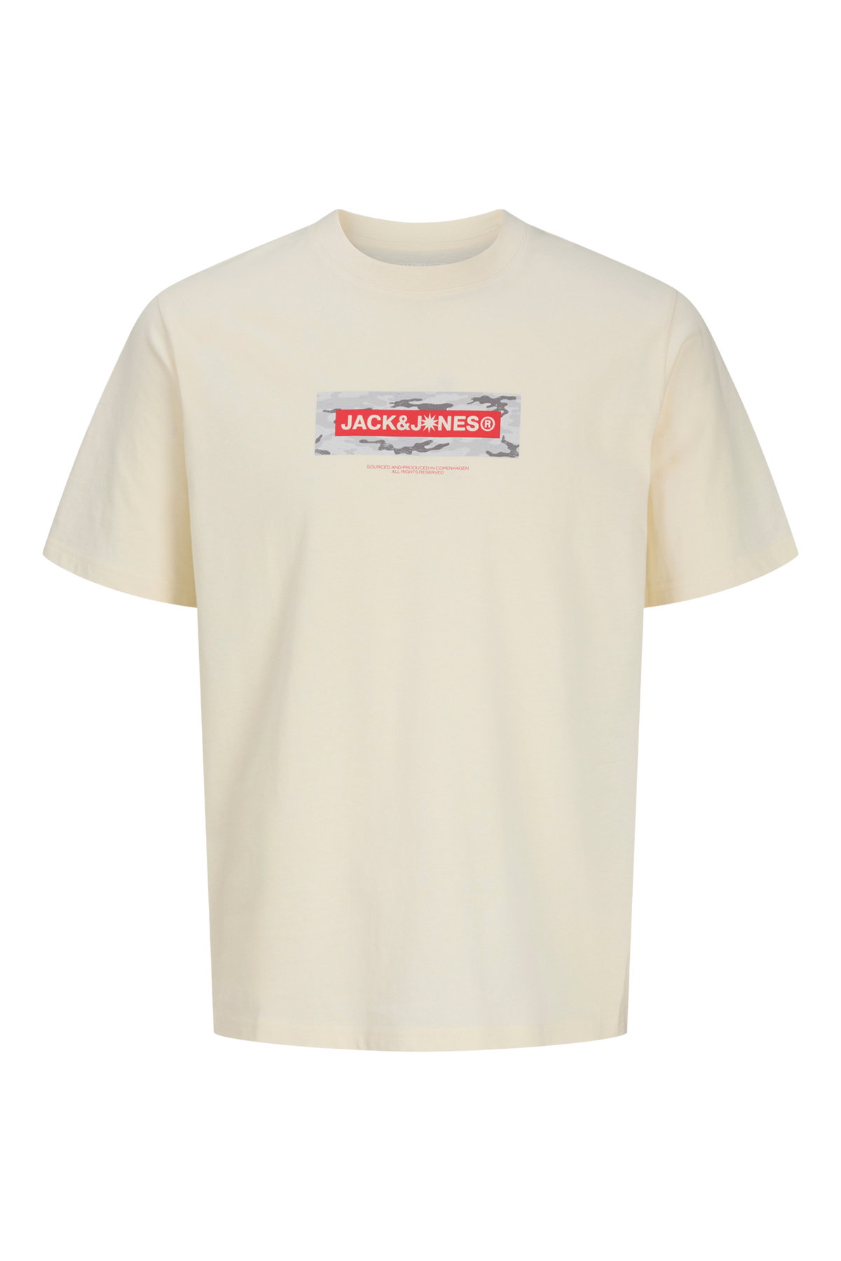 Jack & Jones Logo Baskılı Erkek T-shirt BEJ