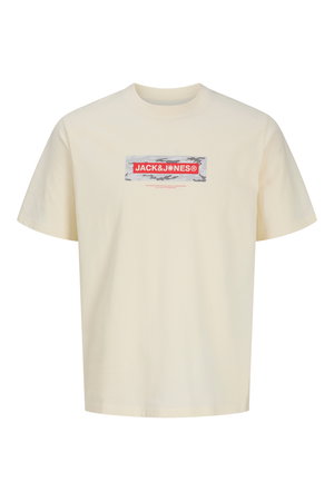 Jack & Jones Logo Baskılı Erkek T-shirt BEJ