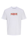 Jack & Jones Logo Baskılı Erkek T-shirt Beyaz