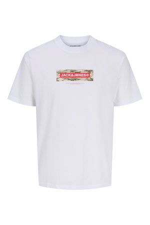 Jack & Jones Logo Baskılı Erkek T-shirt Beyaz