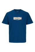 Jack & Jones Logo Baskılı Erkek T-shirt İNDİGO
