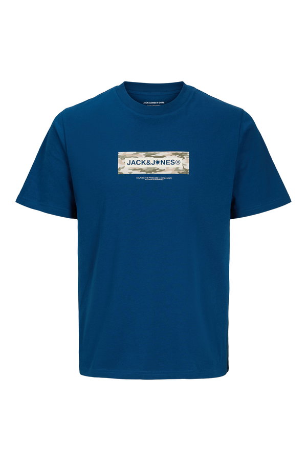 Jack & Jones Logo Baskılı Erkek T-shirt İNDİGO