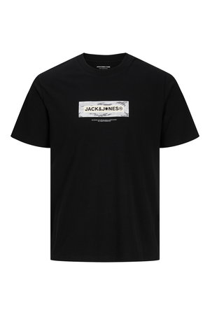 Jack & Jones Logo Baskılı Erkek T-shirt SİYAH