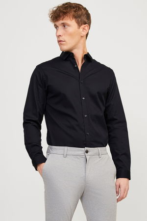 Jack & Jones Slim Fit Erkek Gömlek SIYAH Jack & Jones Slim Fit Erkek Gömlek SIYAH