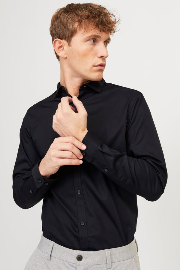 Jack & Jones Slim Fit Erkek Gömlek SIYAH Jack & Jones Slim Fit Erkek Gömlek SIYAH