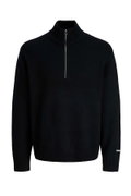 Jack & Jones Yarım Fermuarlı Erkek Kazak SIYAH