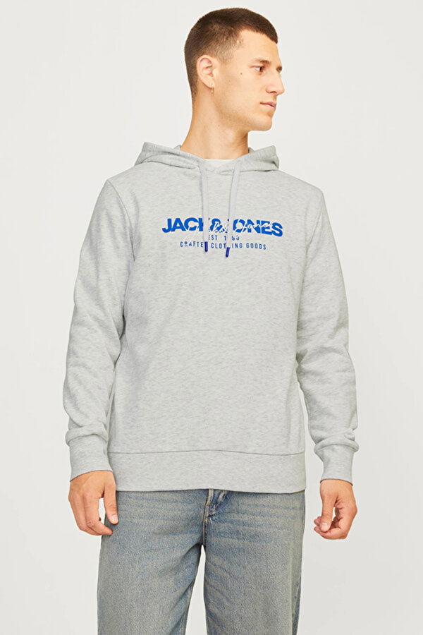 Jack & Jones Baskılı Erkek Sweat GRİ