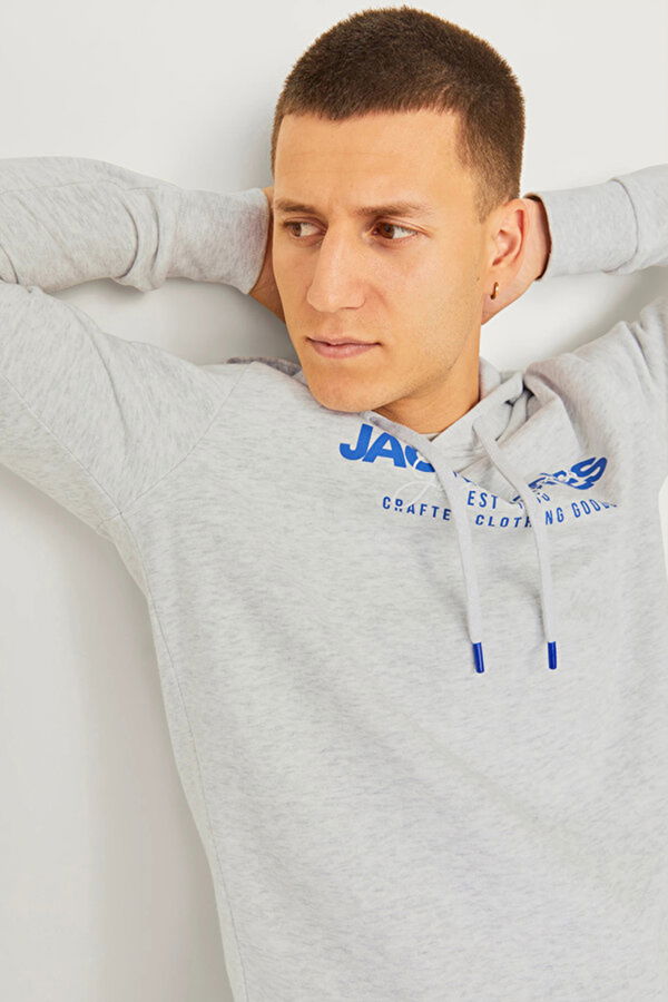 Jack & Jones Baskılı Erkek Sweat GRİ