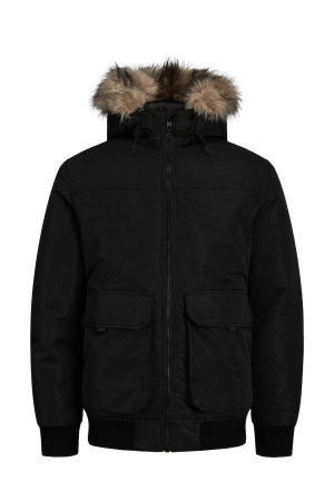 Jack & Jones Kapüşonlu Erkek Mont SİYAH