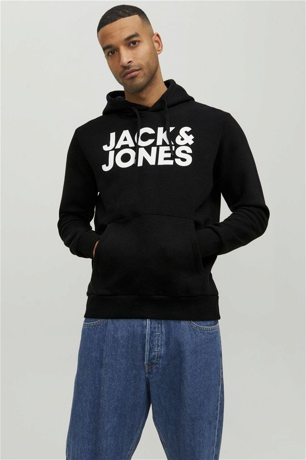 Jack & Jones Logo Basklı Sweat SIYAH