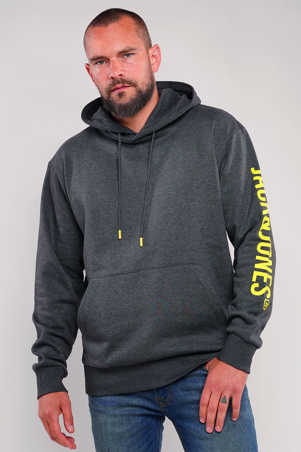 Jack & Jones Kapüşonlu Sweat GRI MELANJ