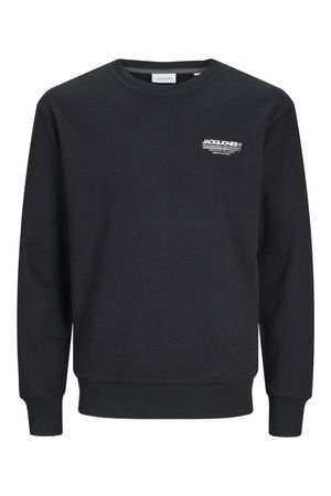Jack & Jones Bisiklet Yaka Baskılı Erkek Sweat SİYAH Jack & Jones Bisiklet Yaka Baskılı Erkek Sweat SİYAH