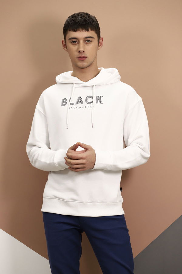 Jack & Jones Kapüşonlu Baskılı Sweat BEYAZ Jack & Jones Kapüşonlu Baskılı Sweat BEYAZ