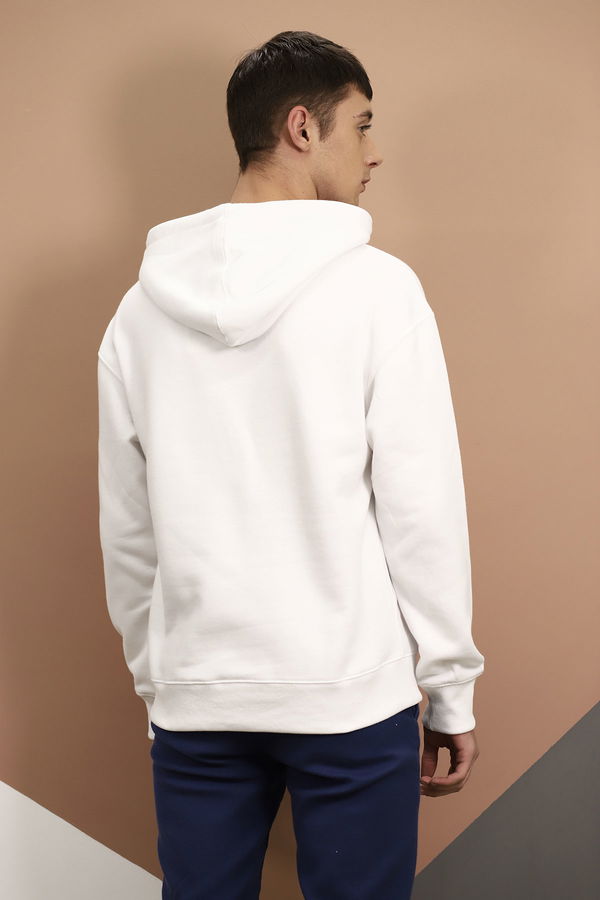 Jack & Jones Kapüşonlu Baskılı Sweat BEYAZ Jack & Jones Kapüşonlu Baskılı Sweat BEYAZ