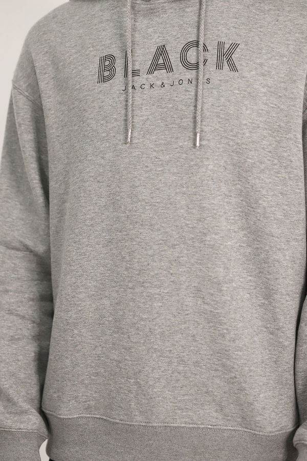 Jack & Jones Kapüşonlu Baskılı Sweat GRI MELANJ Jack & Jones Kapüşonlu Baskılı Sweat GRI MELANJ