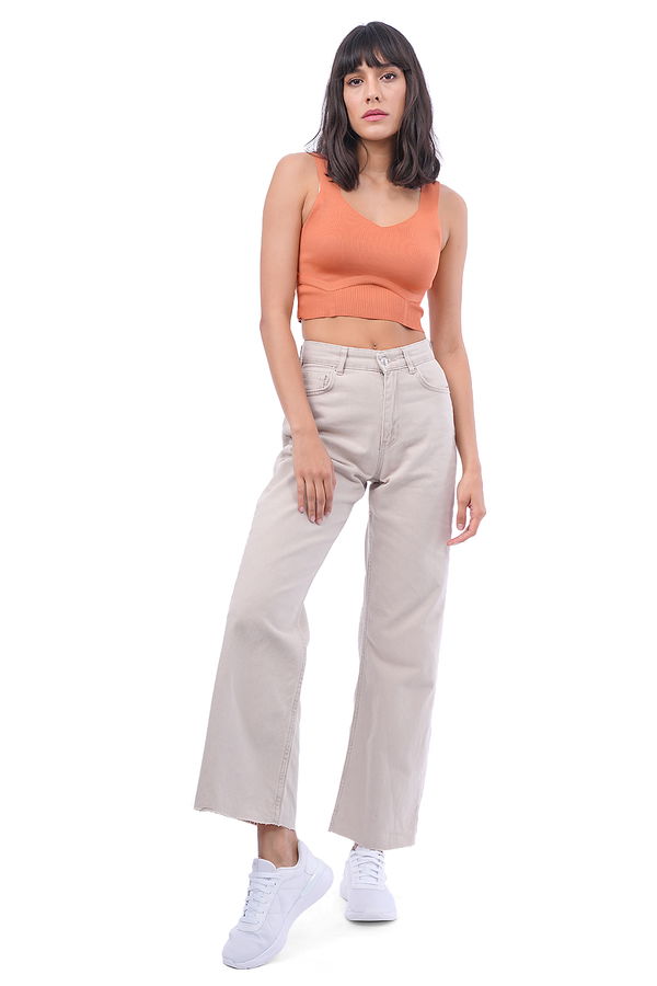 Kalın Askılı Triko Crop KREMİT Kalın Askılı Triko Crop KREMİT