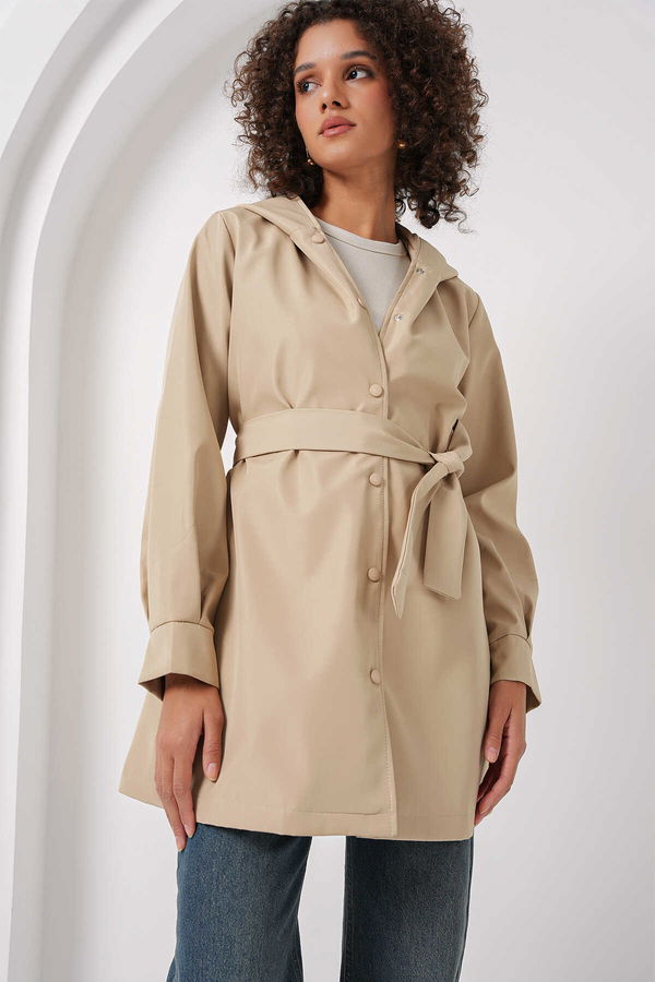 Gabria Çıtçıtlı Trenchcoat BEJ