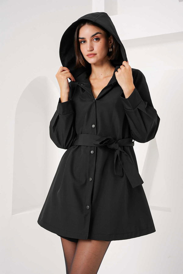 Gabria Çıtçıtlı Trenchcoat SİYAH