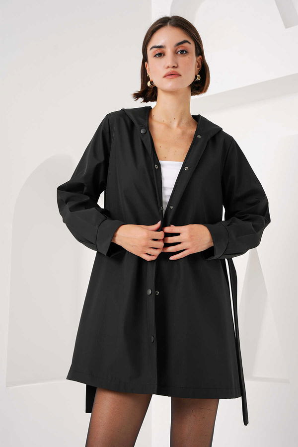 Gabria Çıtçıtlı Trenchcoat SİYAH