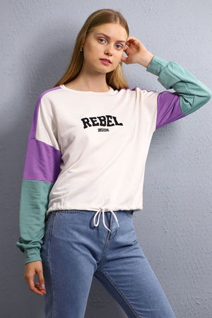 Gabria Kapşonlu Desenli Sweat Gabria Kapşonlu Desenli Sweat