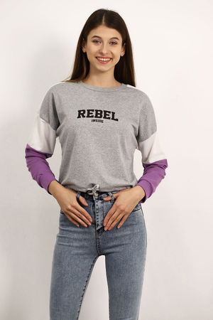 Gabria Kapşonlu Desenli Sweat Gabria Kapşonlu Desenli Sweat
