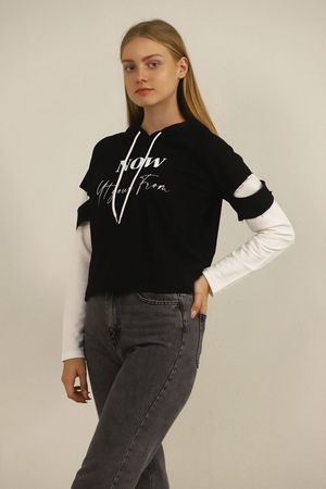 Gabria Kapşonlu Desenli Sweat