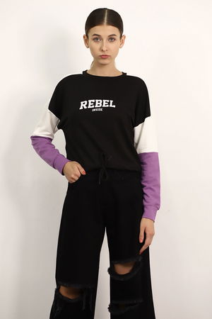 Gabria Kapşonlu Desenli Sweat Gabria Kapşonlu Desenli Sweat