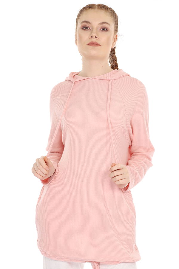 Kapüşonlu Fitilli Sweat Kapüşonlu Fitilli Sweat