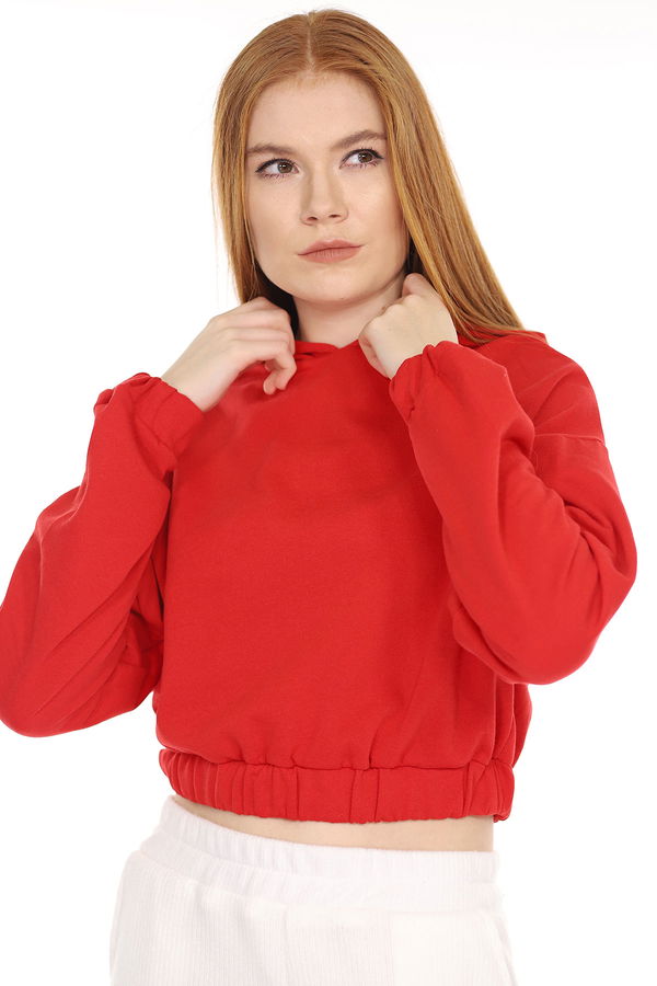 Kapüşonlu Mini Sweat Kırmızı Kapüşonlu Mini Sweat Kırmızı