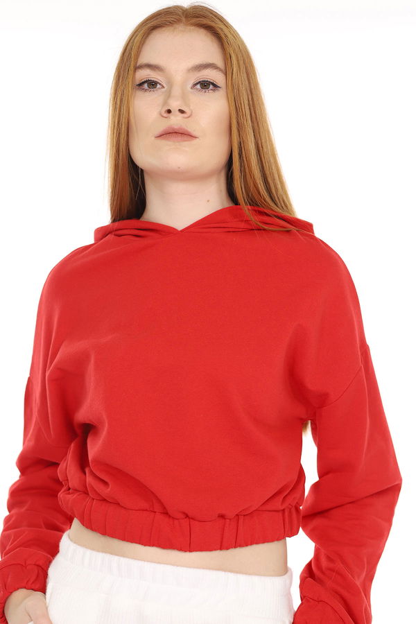 Kapüşonlu Mini Sweat Kırmızı Kapüşonlu Mini Sweat Kırmızı