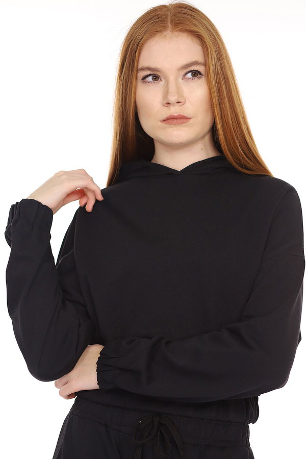 Kapüşonlu Mini Sweat SIYAH Kapüşonlu Mini Sweat SIYAH