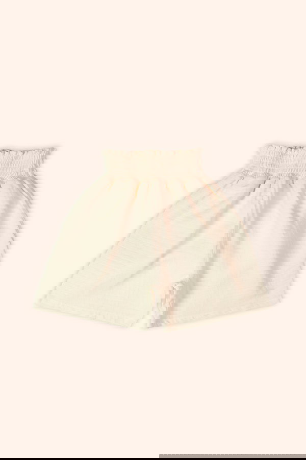 Kelebek Detaylı Organik Pamuk Müslin Bluz-Şort Takım EKRU