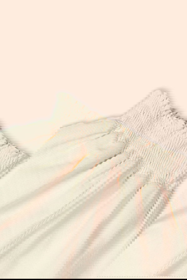 Kelebek Detaylı Organik Pamuk Müslin Bluz-Şort Takım EKRU