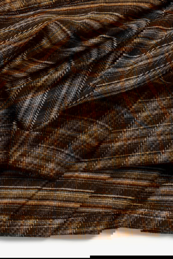 Koton Kemer Detaylı Ekoseli Mini Şort Etek KAHVERENGİ