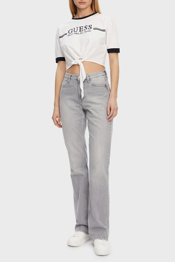 Guess Ön Bağlamalı Kadın T-shirt Beyaz