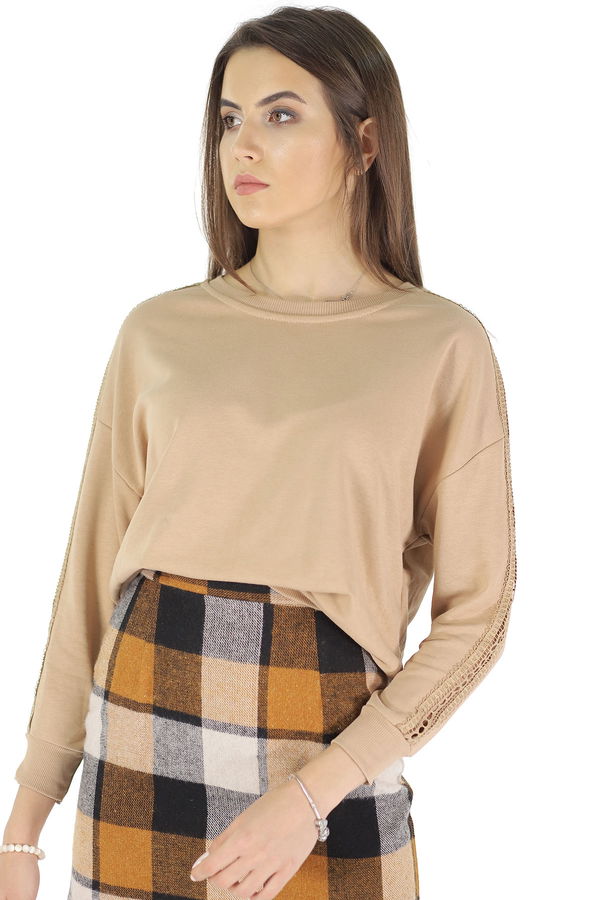 Kol Dantel Detaylı Sweat CAMEL Kol Dantel Detaylı Sweat CAMEL