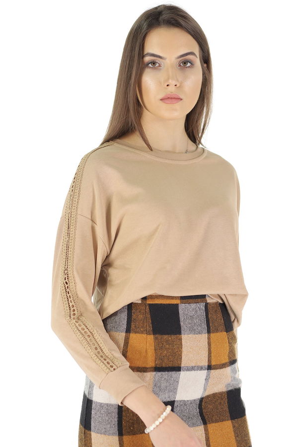 Kol Dantel Detaylı Sweat CAMEL Kol Dantel Detaylı Sweat CAMEL