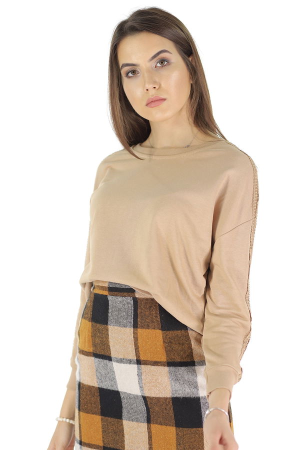 Kol Dantel Detaylı Sweat CAMEL Kol Dantel Detaylı Sweat CAMEL