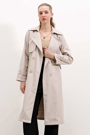 Gabria Kol Düğme Detaylı Trenchcoat TAS Gabria Kol Düğme Detaylı Trenchcoat TAS