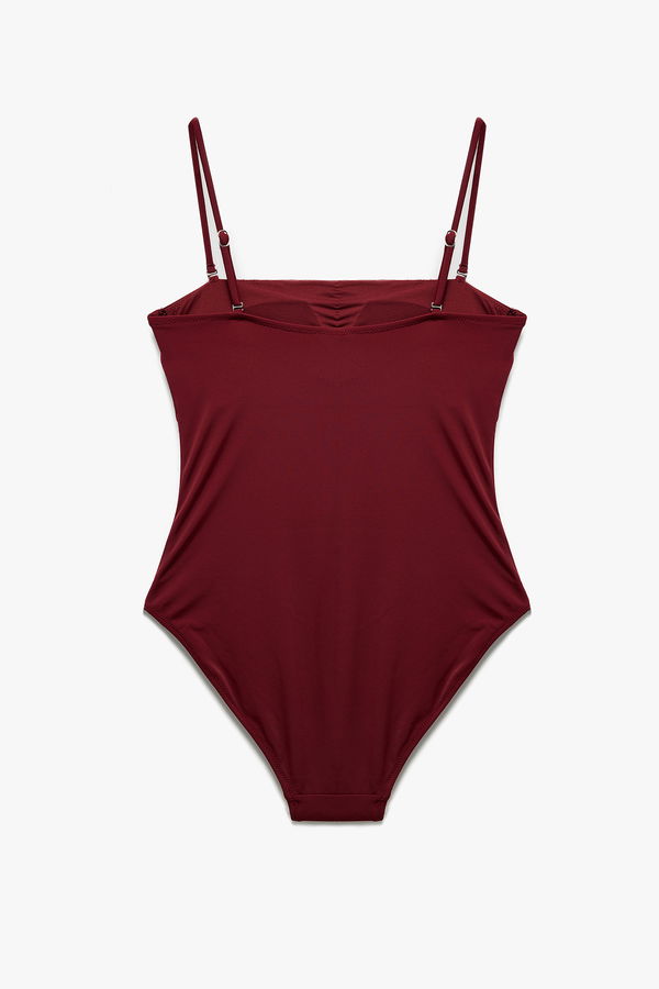 Koton Askı Detaylı Straplez Mayo BORDO Koton Askı Detaylı Straplez Mayo BORDO