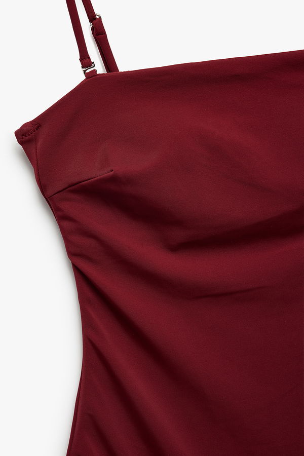 Koton Askı Detaylı Straplez Mayo BORDO Koton Askı Detaylı Straplez Mayo BORDO