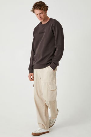 Koton Slogan Baskılı Uzun Kollu Pamuklu İnterlok Kumaş Bisiklet Yaka Sweatshirt KAHVERENGİ Koton Slogan Baskılı Uzun Kollu Pamuklu İnterlok Kumaş Bisiklet Yaka Sweatshirt KAHVERENGİ