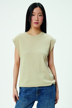 Koton Bisiklet Yaka T-shirt BEJ Koton Bisiklet Yaka T-shirt BEJ