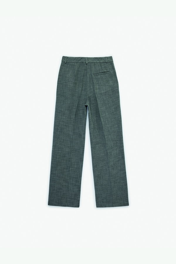 Koton Cep Detaylı Viskon Karışımlı Yüksek Bel Palazzo Kumaş Pantolon ANTRASİT